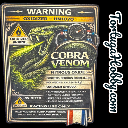 Cobra Venom NOS Bottle Nitrous Oxide Racing Label Decals Stickers