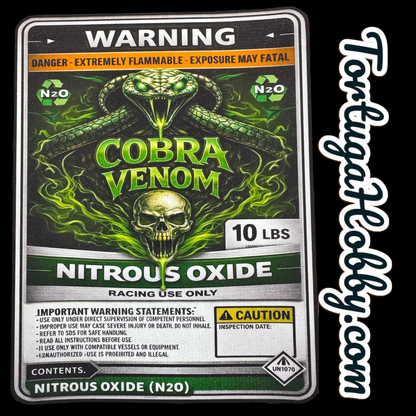 Cobra Venom NOS Bottle Nitrous Oxide Racing Label Decals Stickers