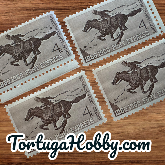 1960 - (1860-1960) Pony Express 100 Years - 4 Cent Stamp - 4 Stamps