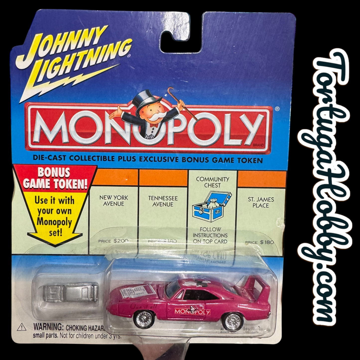 1991 - Johnny Lightning - Monopoly - St. Charles Place 1969 Daytona w/Game Piece