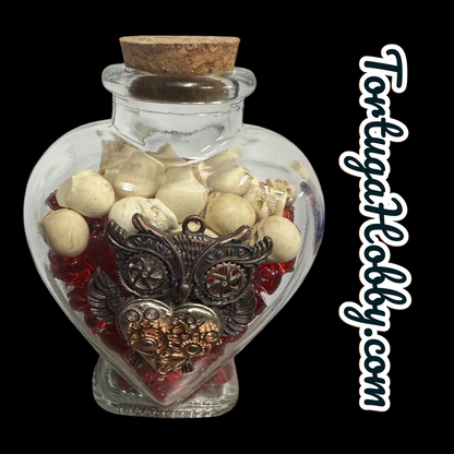 100pc Red Ducks & Skull Counters in Steampunk Themed Glass Bottle - Cruise Hiding Ducks.
