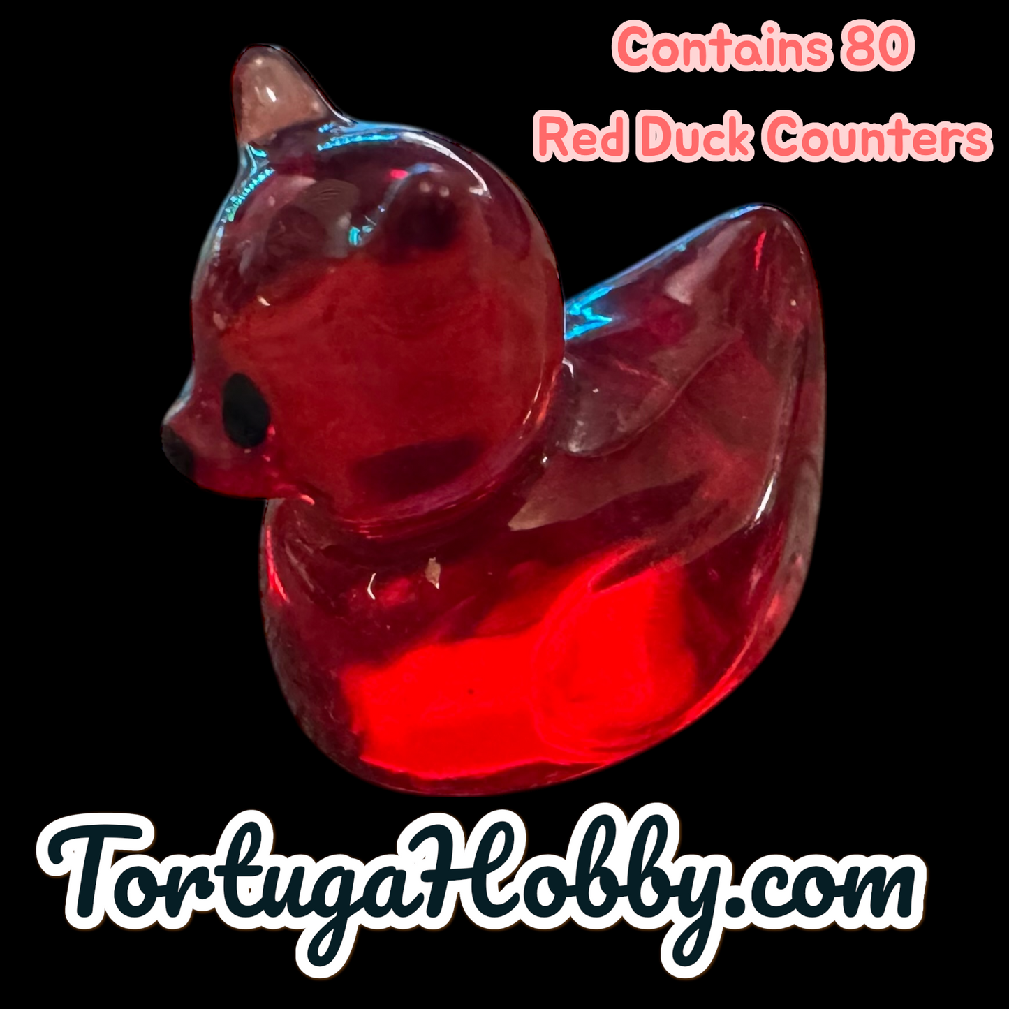 100pc Red Ducks & Skull Counters in Steampunk Themed Glass Bottle