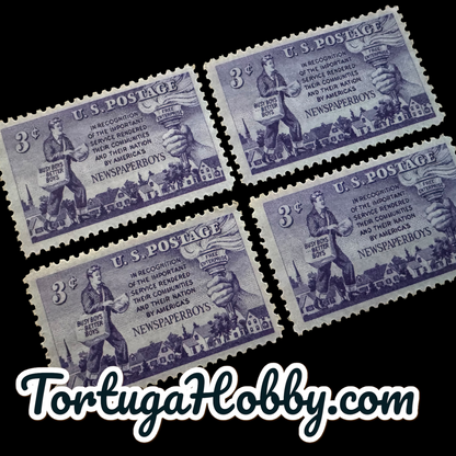 1952 - Commemorating America’s Newspaper Boys - 3-Cent Stamp - 4 Stamps