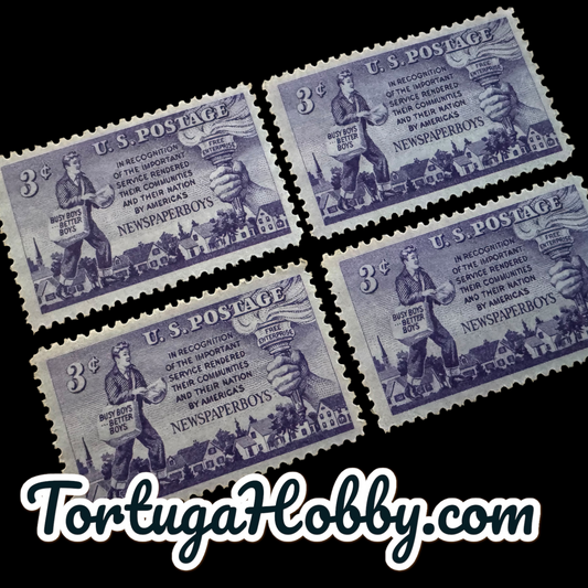 1952 - Commemorating America’s Newspaper Boys - 3-Cent Stamp - 4 Stamps