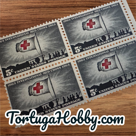 1963 - Red Cross 100th Anniversary - 5 Cent Stamp x4