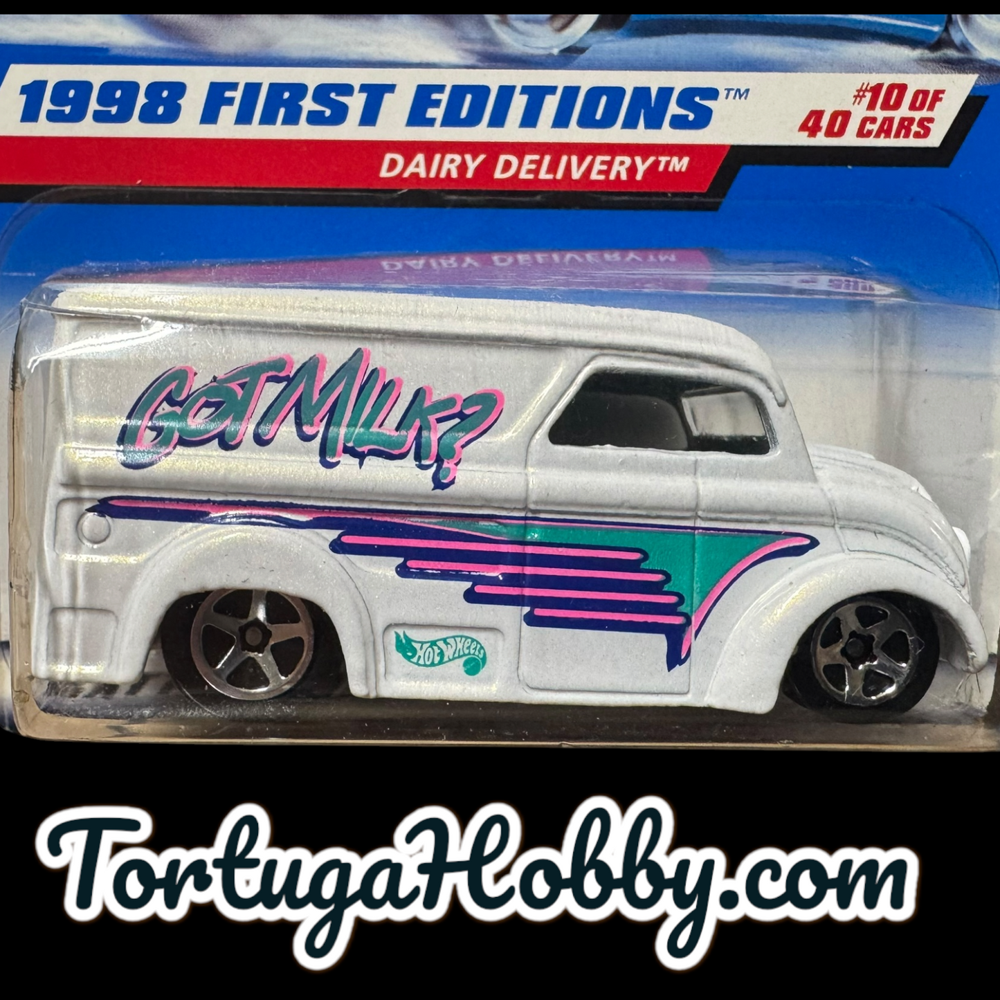 1998 Hot Wheels #645 First Editions 10/48 GOT MILK DAIRY DELIVERY White