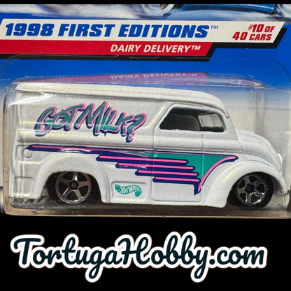1998 Hot Wheels #645 First Editions 10/48 GOT MILK DAIRY DELIVERY White