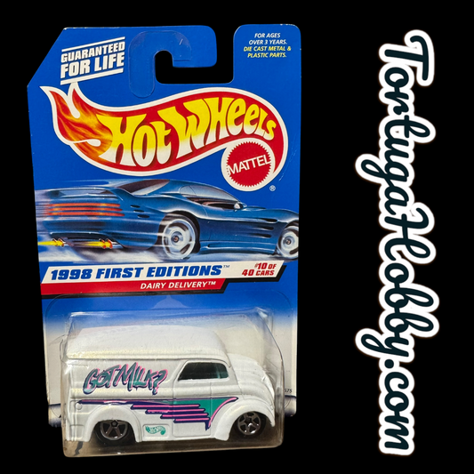 1998 Hot Wheels #645 First Editions 10/48 GOT MILK DAIRY DELIVERY White