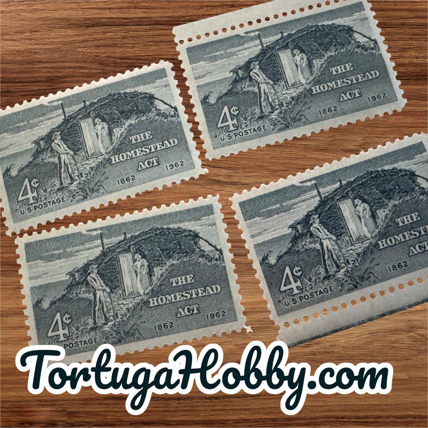 1962 - Commemorative Homestead Act Of 1862 - Scott #1198 - 4 Cent Stamp X4