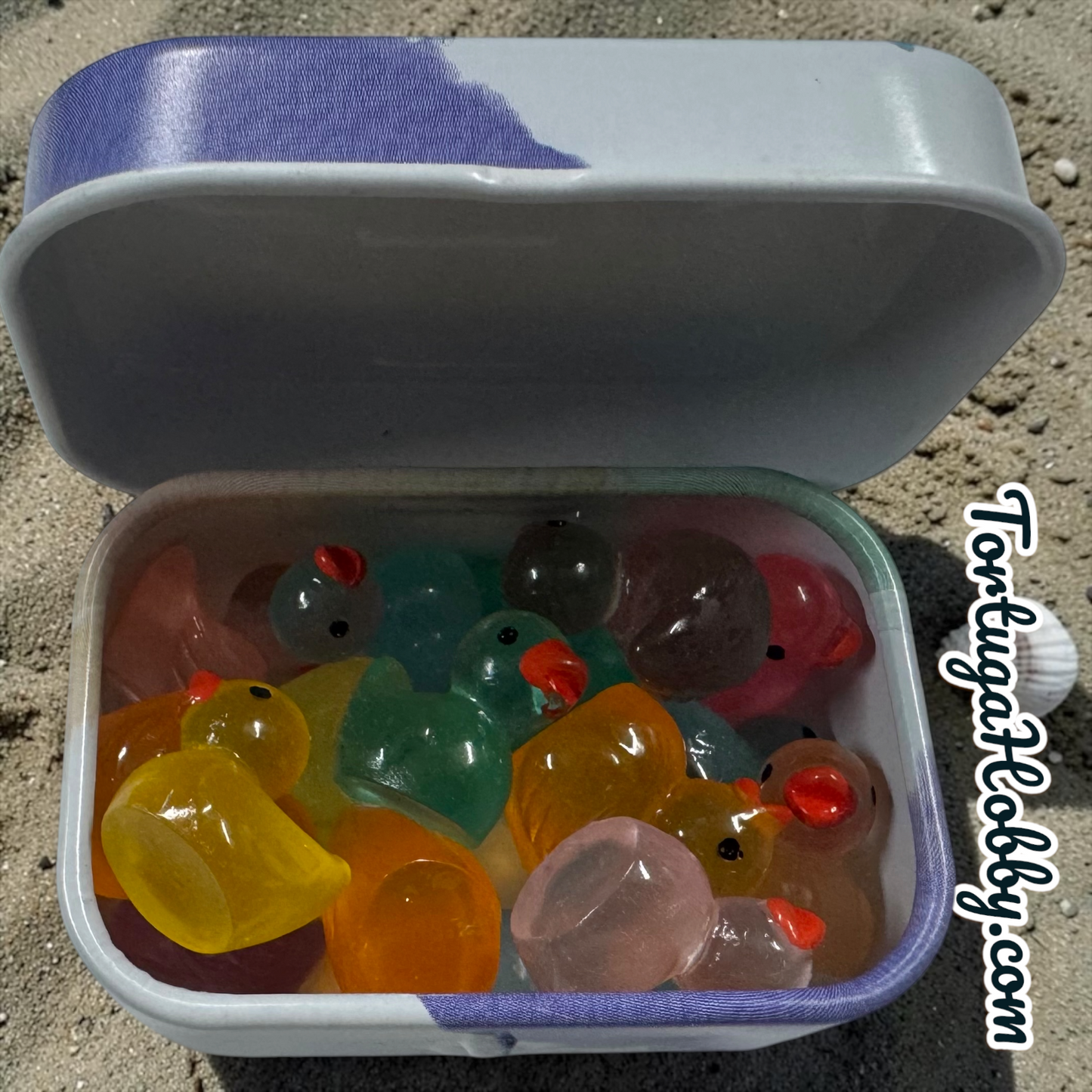 16/10pc Cruise Ducks Hunter Kit - Tiny Cruise Ducks for Hiding w/Tin for Ones You Find