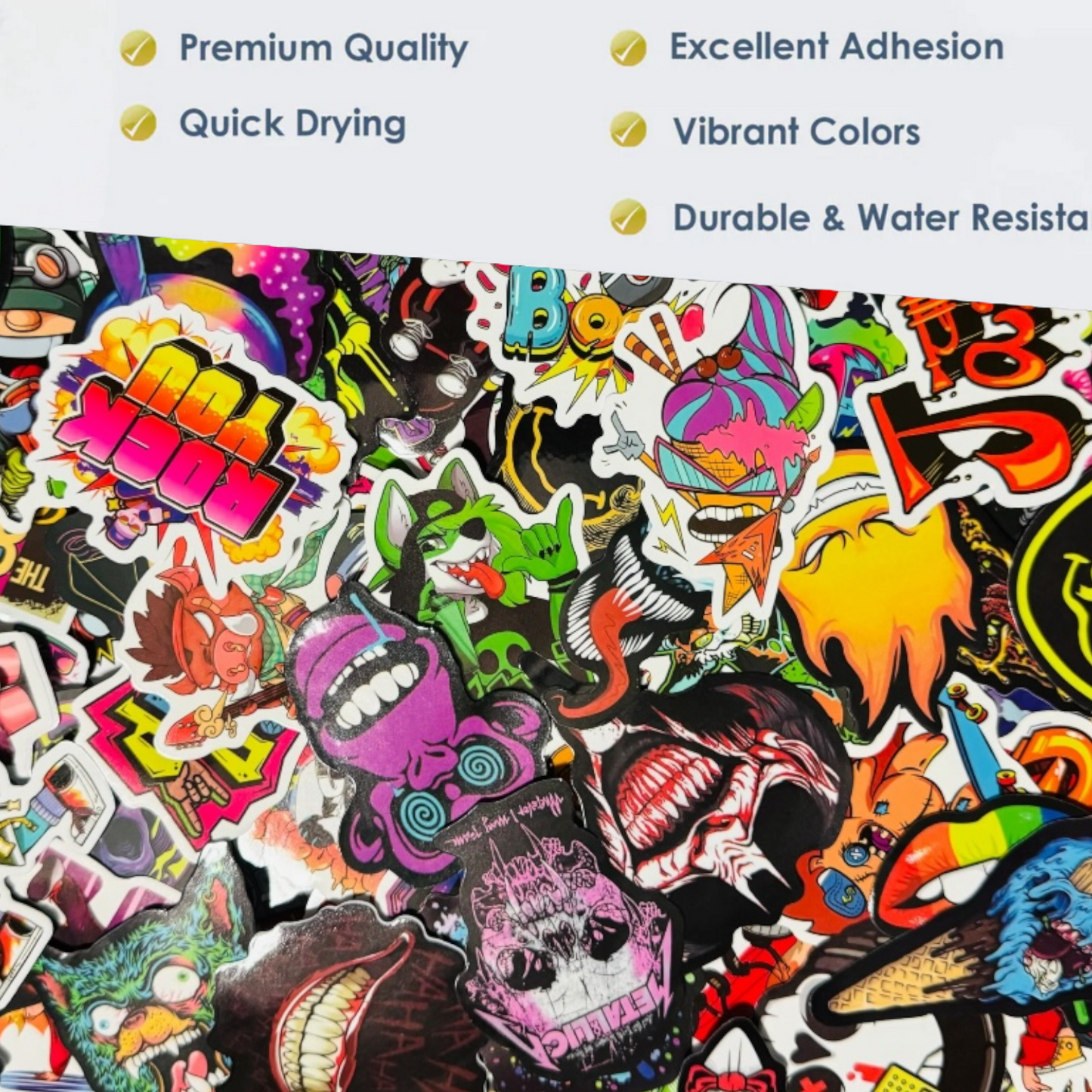 25 Skateboard Graffiti Sticker Pack - Show Off Unique Stickers on Laptops, Water Bottles, Skateboards, Lockers and More