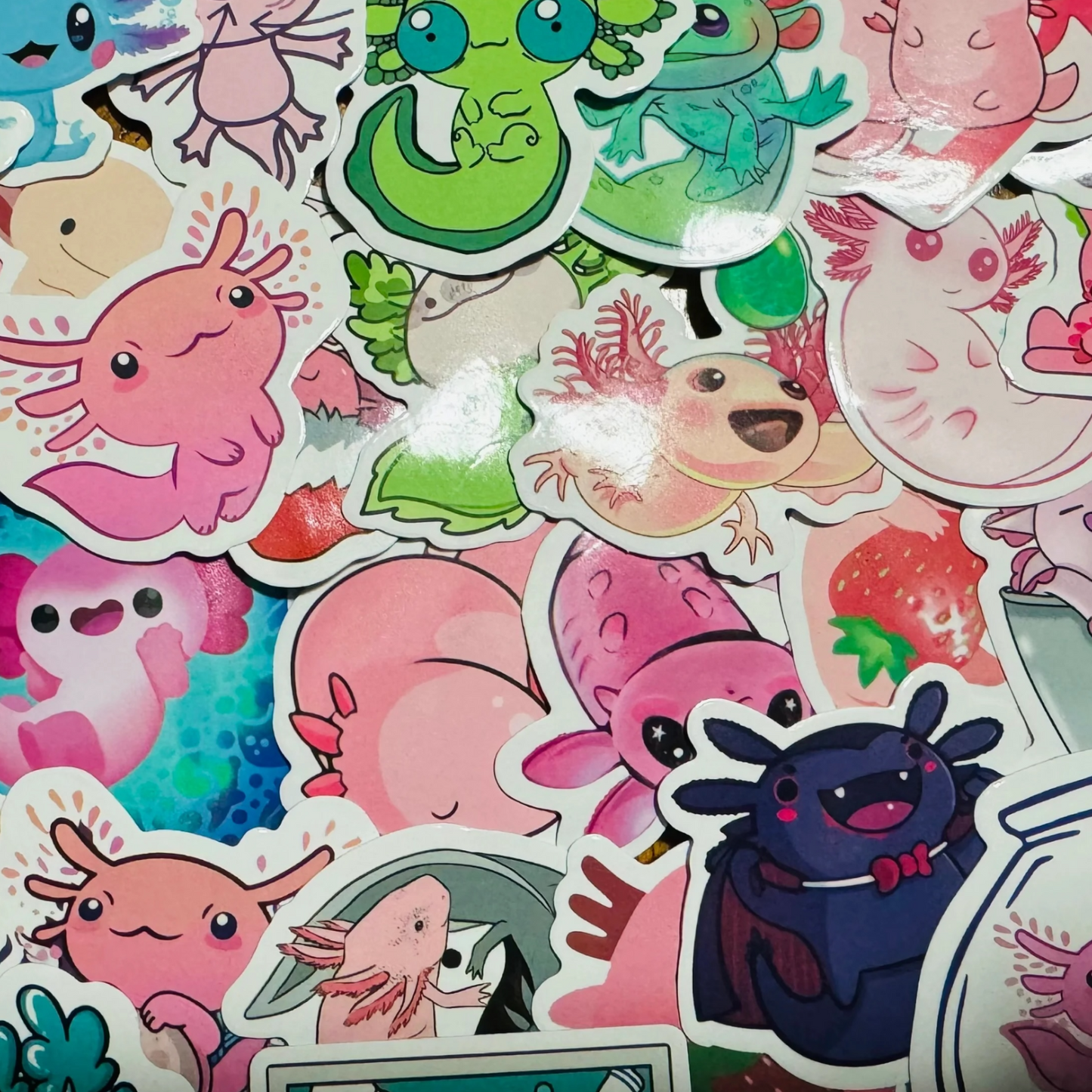 25 Axolotl Sticker Pack - Show Your Love for these unique aquatic creatures on Laptops, Water Bottles, Skateboards, Lockers and More