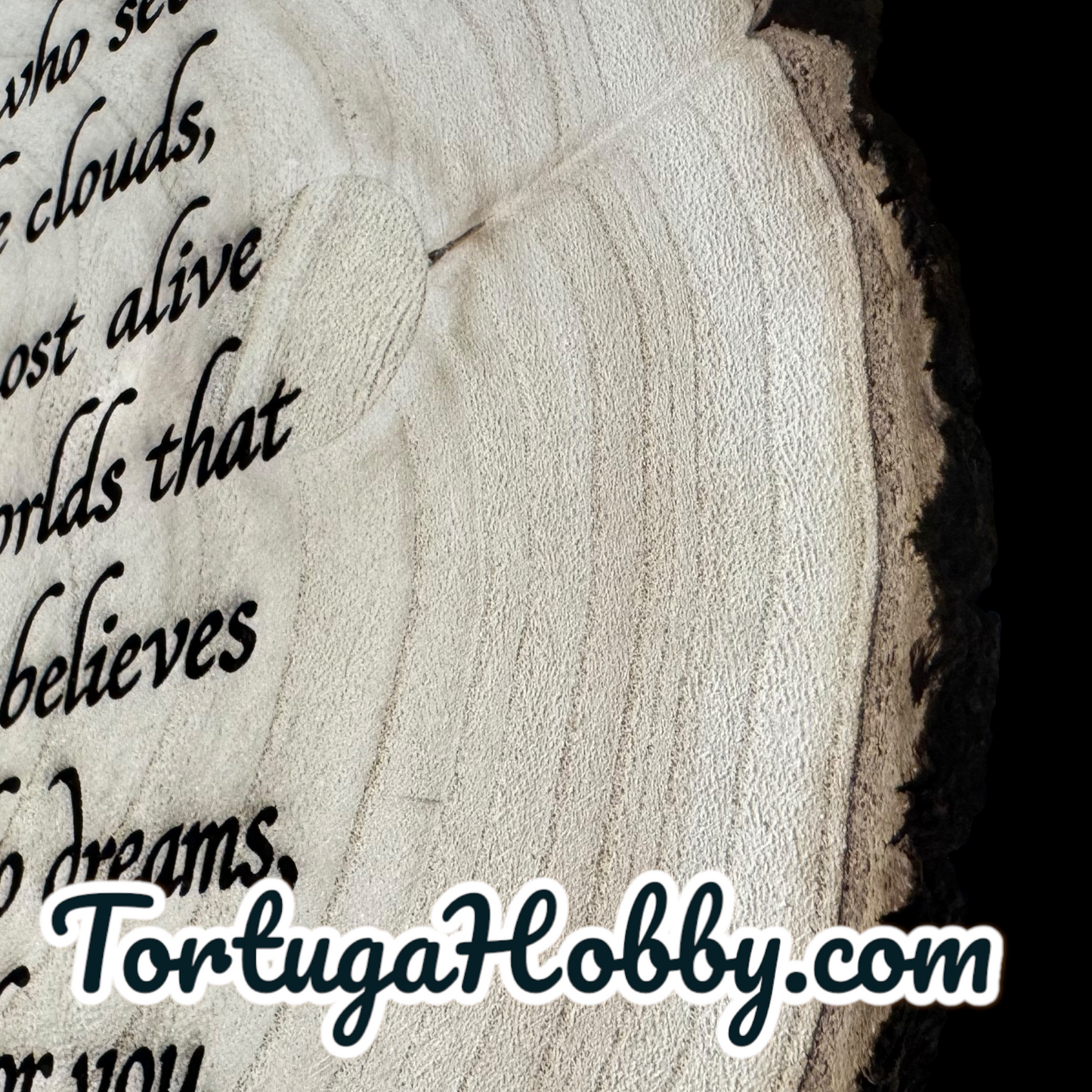 Engraved, Dragon-Theme Wood Slice with Inspirational Saying