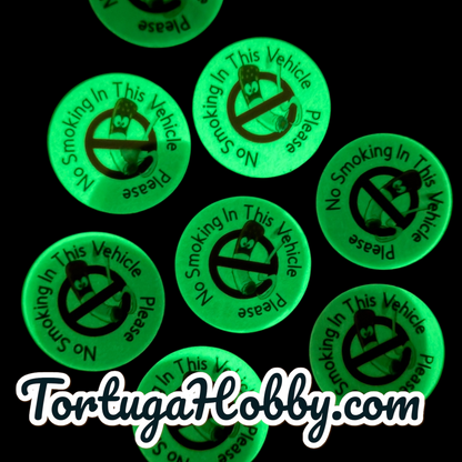 NO SMOKING | Glow In The Dark | 1.5" | Indoor/Outdoor Durable Include 5 Decals