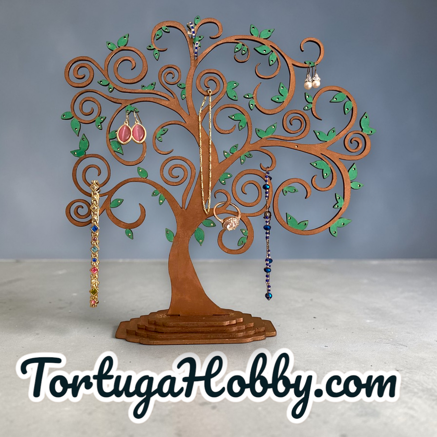 Tree Wood Jewelry Stand