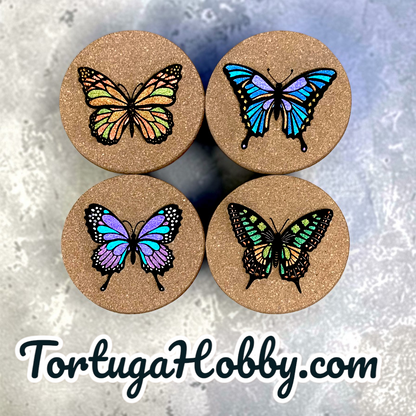 Butterfly Cork Coaster Set with Storage Box