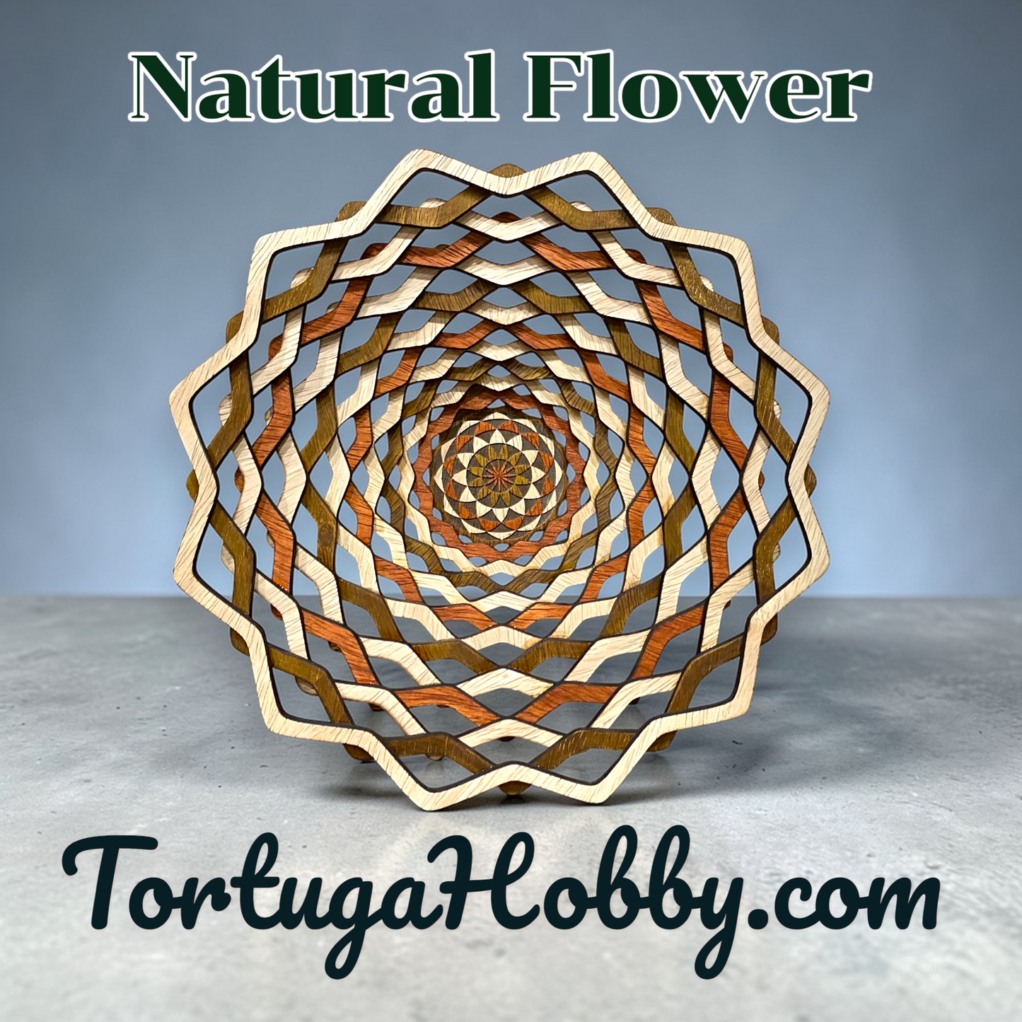 Handcrafted Layered Ripple Wood Bowl