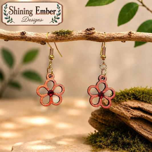 Daisy Hand-Painted Wood Earrings