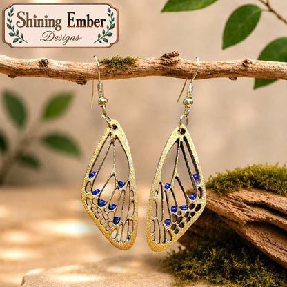Butterfly Hand-Painted Wood Earrings