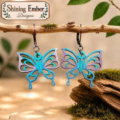 Butterfly Hand-Painted Wood Earrings