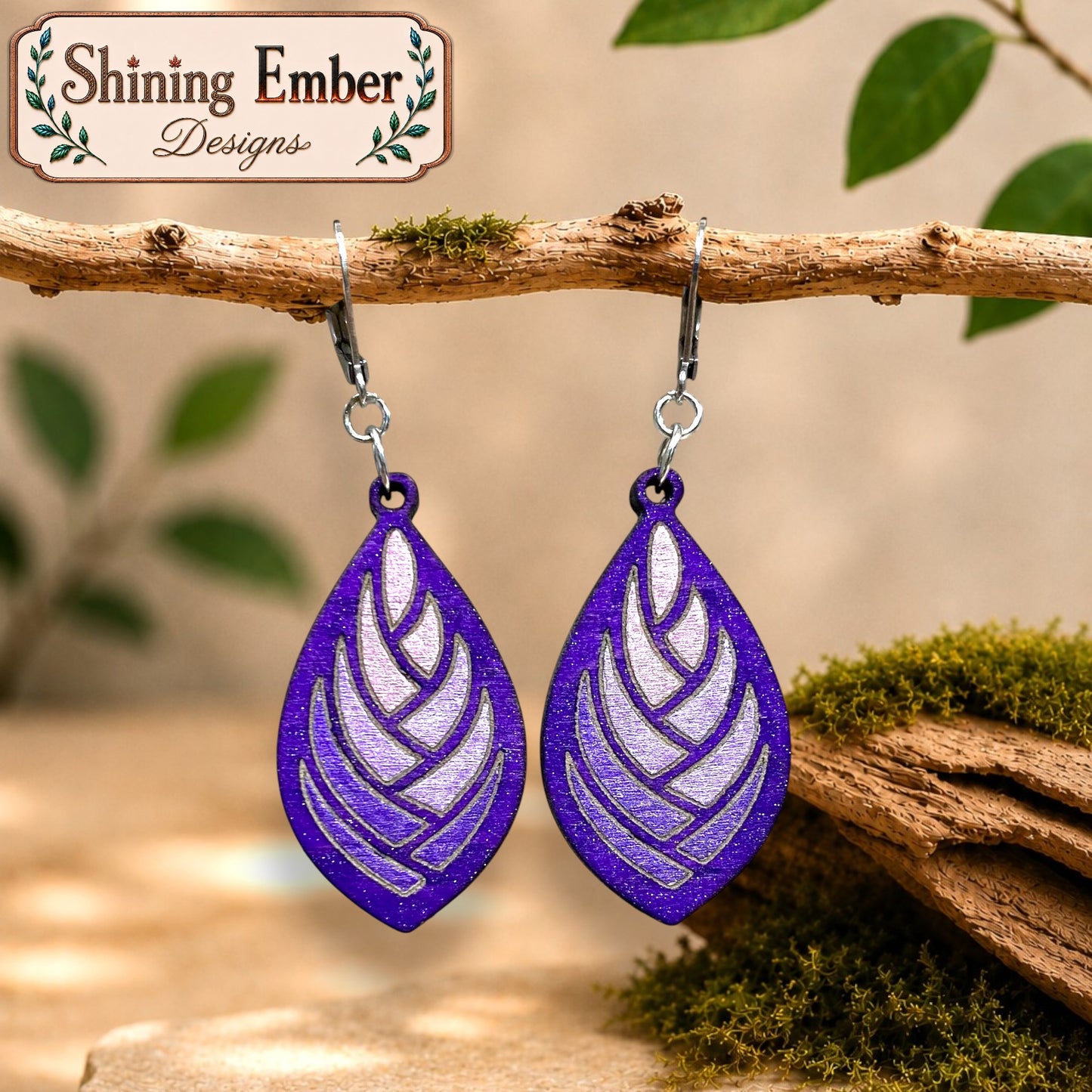 Tiered Hand-Painted Wood Earrings
