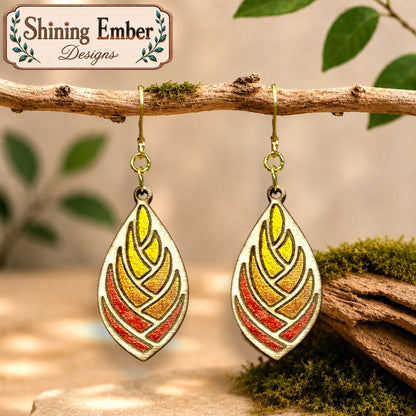 Tiered Hand-Painted Wood Earrings