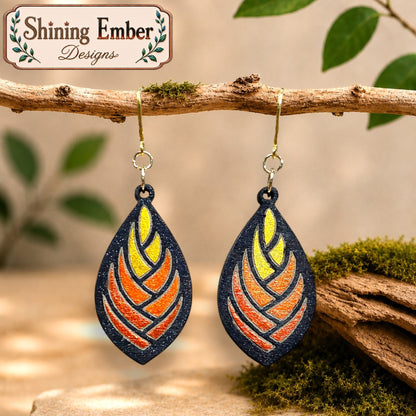 Tiered Hand-Painted Wood Earrings