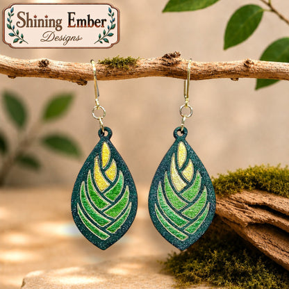 Tiered Hand-Painted Wood Earrings