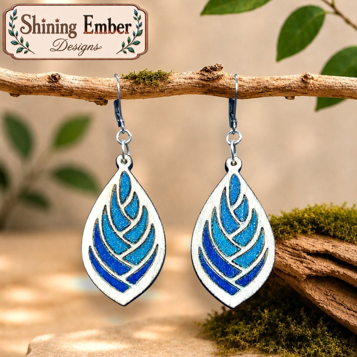 Tiered Hand-Painted Wood Earrings