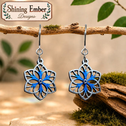 Geometric Hand-Painted Wood Earrings