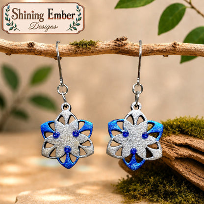 Geometric Hand-Painted Wood Earrings