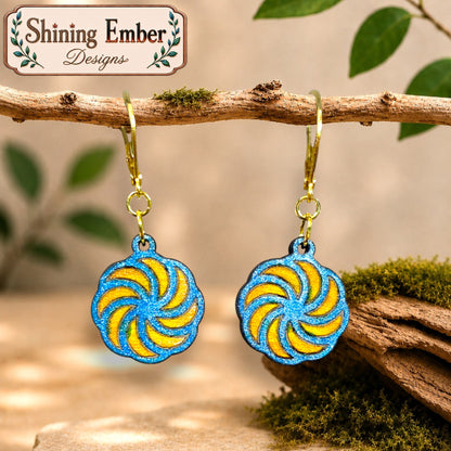 Swirl Hand-Painted Wood Earrings