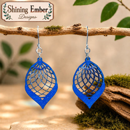 Lantern Hand-Painted Wood Earrings
