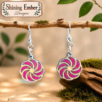 Swirl Hand-Painted Wood Earrings