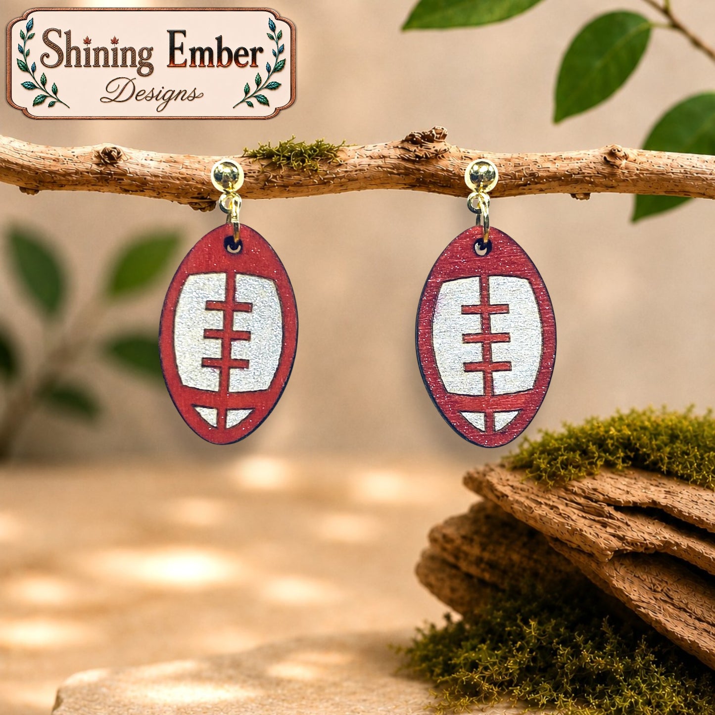 Sports-Themed Hand-Painted Earrings