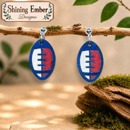 Sports-Themed Hand-Painted Earrings