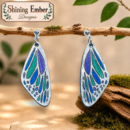 Butterfly Hand-Painted Wood Earrings