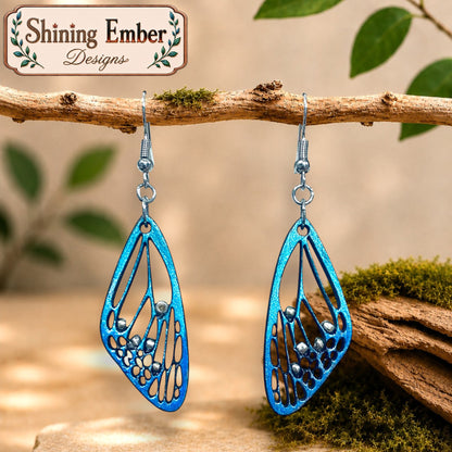 Butterfly Hand-Painted Wood Earrings