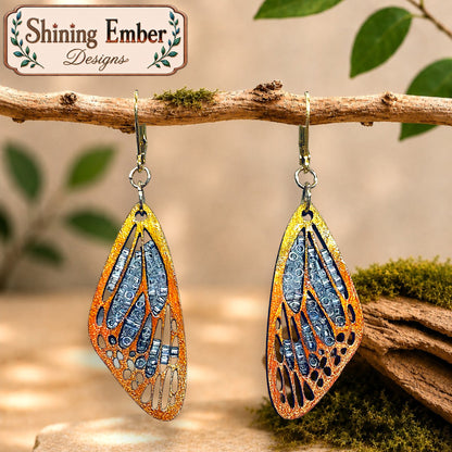 Butterfly Hand-Painted Wood Earrings