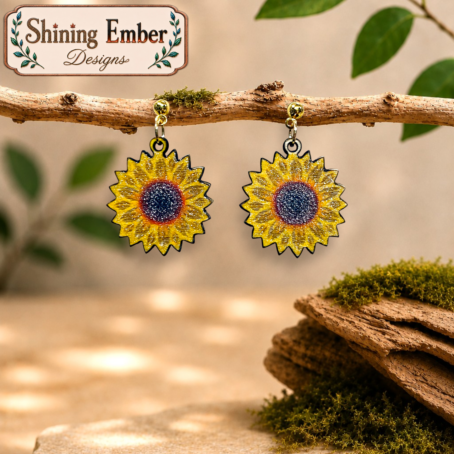 Distinct Blooms Hand-Painted Wood Earrings