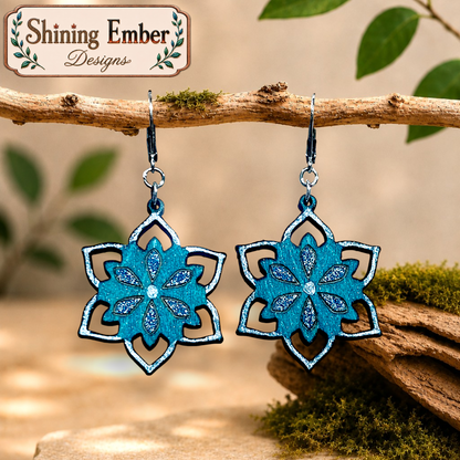 Geometric Hand-Painted Wood Earrings