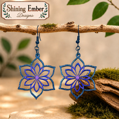 Geometric Hand-Painted Wood Earrings