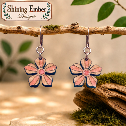 Distinct Blooms Hand-Painted Wood Earrings