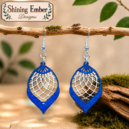 Lantern Hand-Painted Wood Earrings