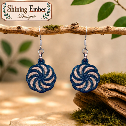 Swirl Hand-Painted Wood Earrings