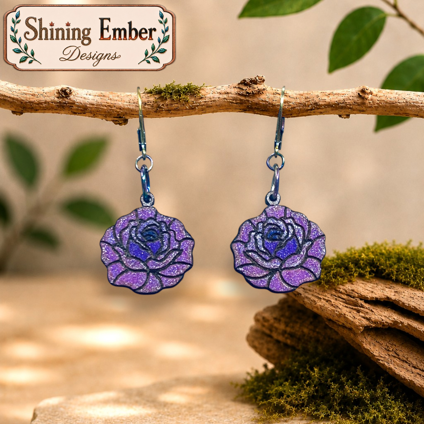 Distinct Blooms Hand-Painted Wood Earrings