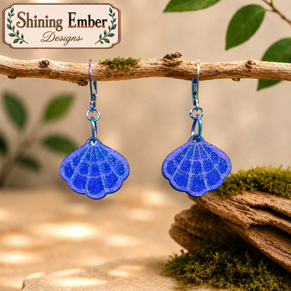 Shell Hand-Painted Wood Earrings