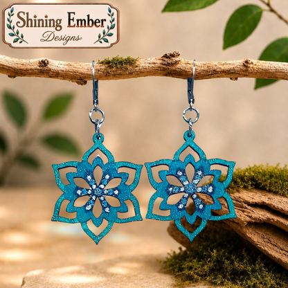 Geometric Hand-Painted Wood Earrings