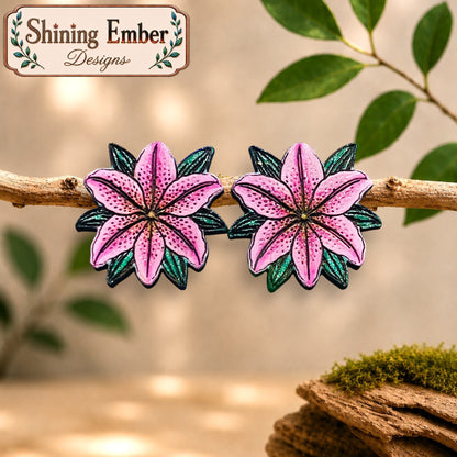 Distinct Blooms Hand-Painted Wood Earrings