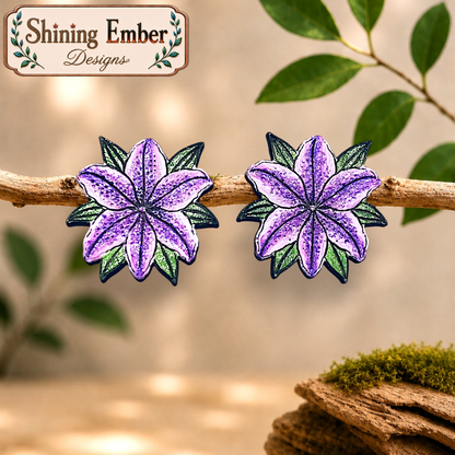 Distinct Blooms Hand-Painted Wood Earrings